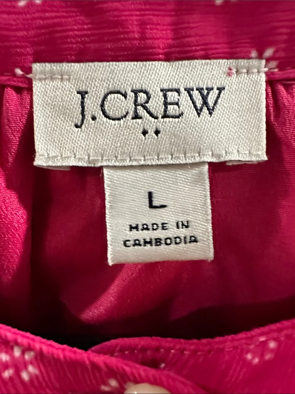 J. Crew Bright Pink Ruffle-Trim Button Front Blouse